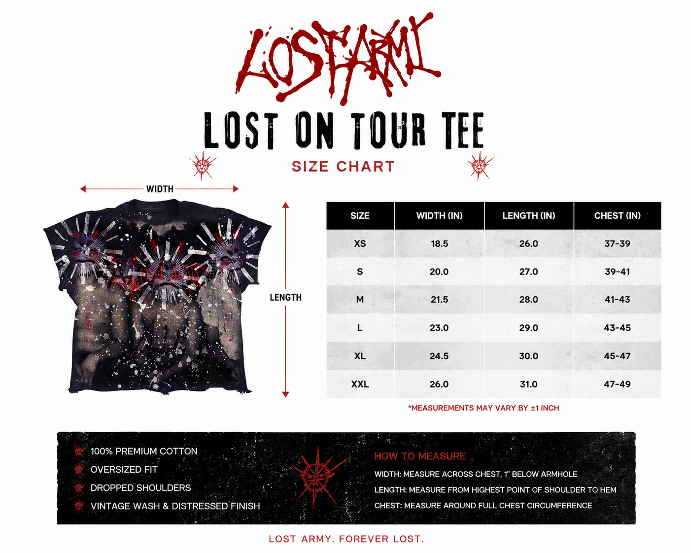 LOST ARMY – LOST ON TOUR TEE