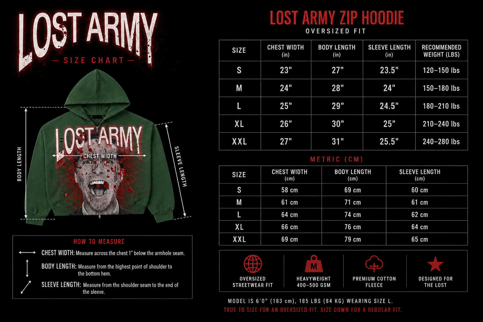 LOST ARMY “WAR INSIDE” Zip Hoodie